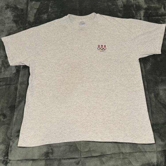 Hanes Other - Vintage Hanes USA Olympics T-Shirt Men's XL Heather Gray Short Sleeve Pullover